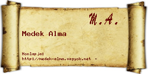 Medek Alma névjegykártya
